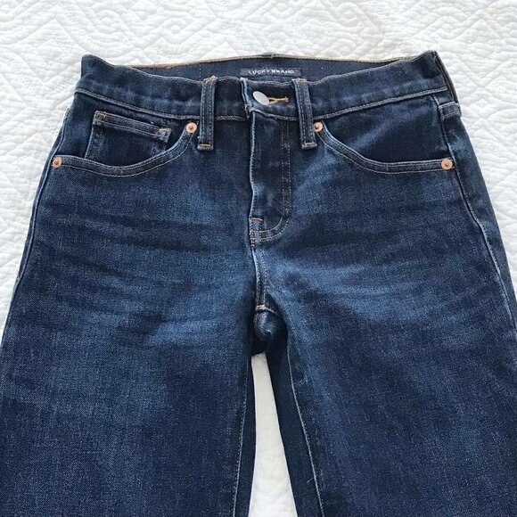 Lucky Brand Mid Rise Ava Mini Boot Crop Relased Raw Hem Jeans Women's Size 0/25 - Picture 4 of 10